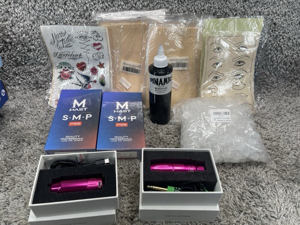 Lot Of Tattoo Equipment Mast Tattoo Pen Jing Liang Tatoo Pen & More See Pictures